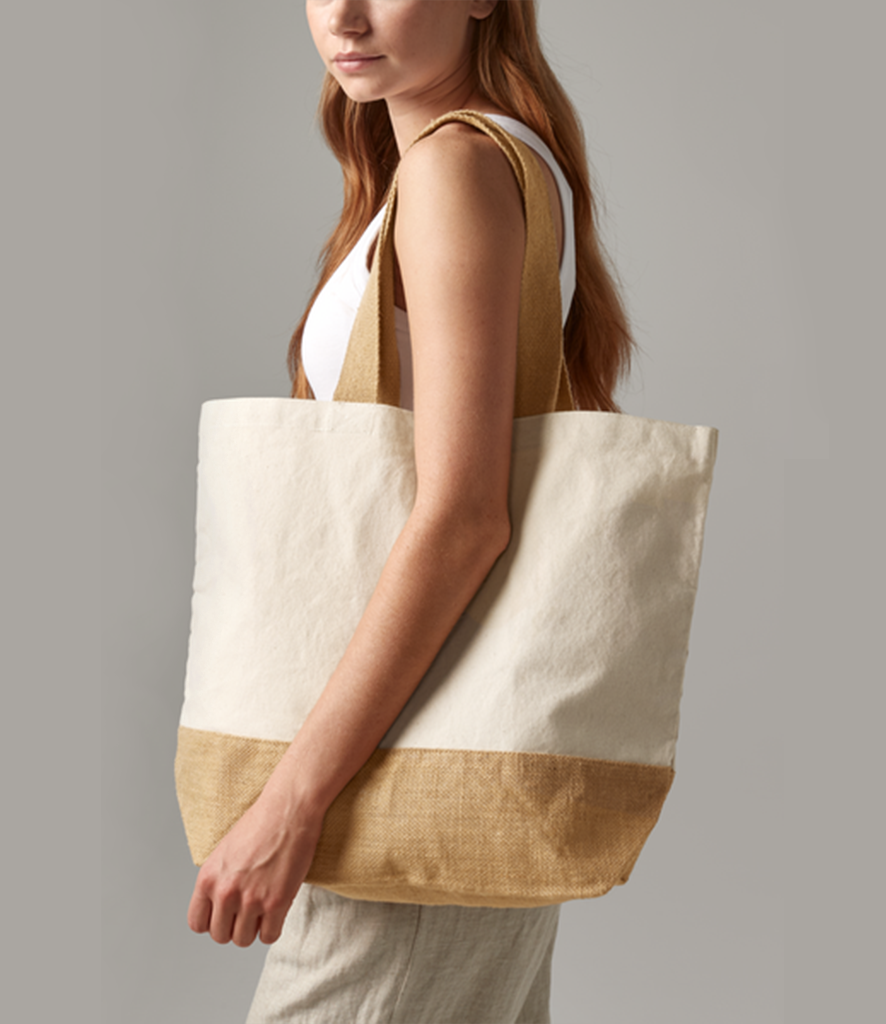 Westford Mill Jute Base Canvas Tote Bag