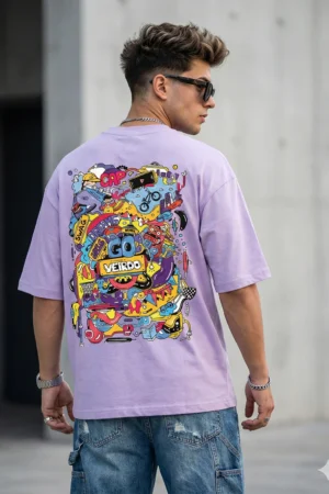 Doodle Oversized Back Graphic Printed T-shirt