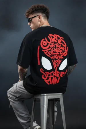 Black Oversized Back Graphic Printed T-shirt